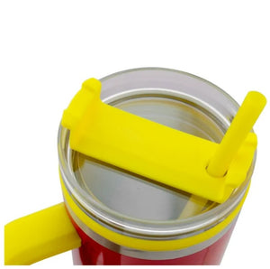Snoopy Termo Alto Doble Pared Con Asa Y Popote Rojo Snoopy & Friends, Peanuts, Capacidad 1.2 L