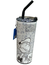 Cargar imagen en el visor de la galería, Mickey Mouse &amp; Donald Vaso Termo doble Pared Acero Inoxidable con tapa y Popote
