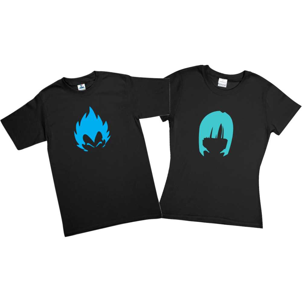 Set Bulma y Vegeta 2 playeras novios Pareja Duo San Valentin Amor