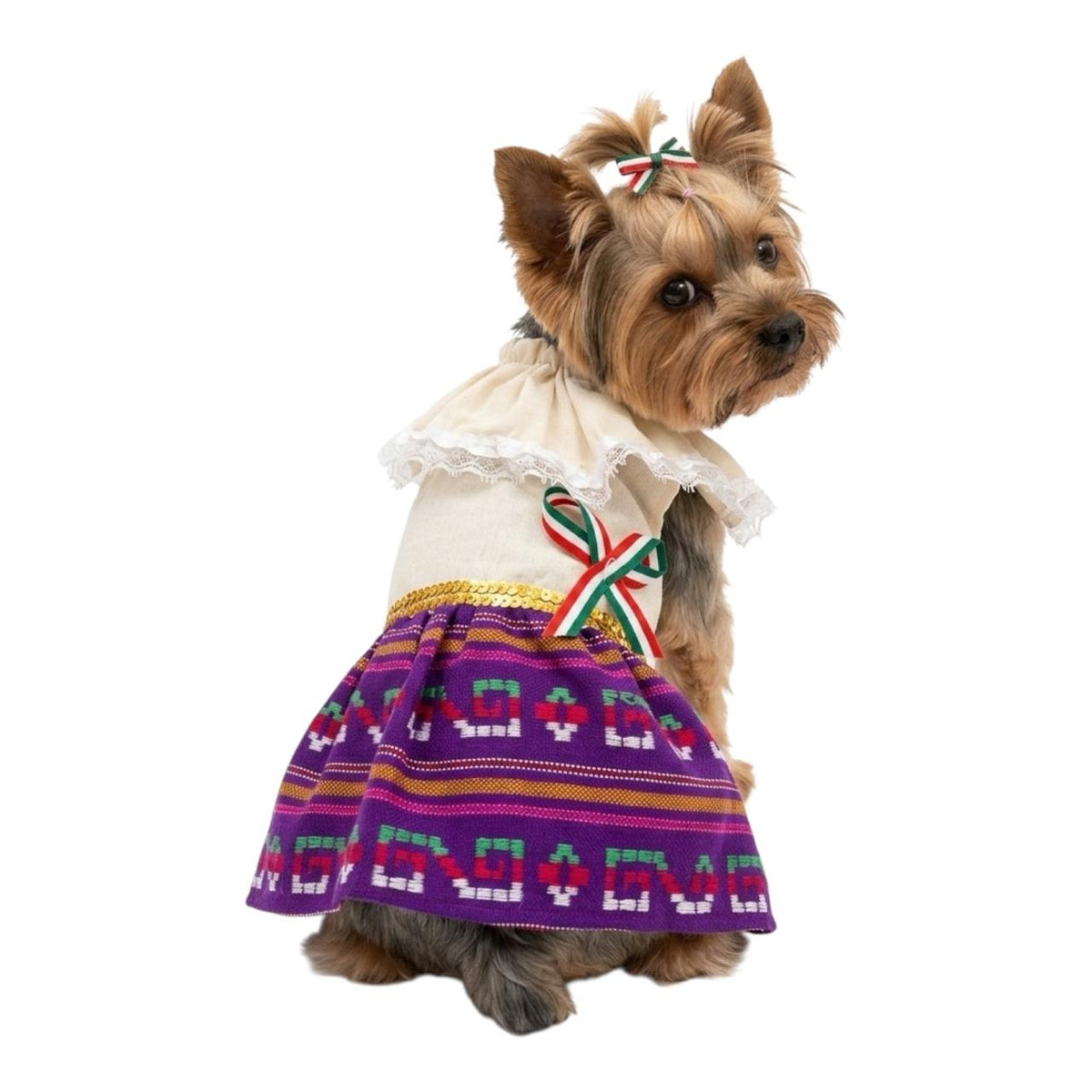Disfraz Vestido Indita Mexicana Mascotas Para Perro Gato Fiestas Patrias