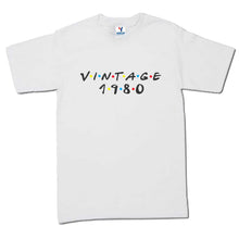 Cargar imagen en el visor de la galería, Playera Cumpleaños Vintage Friends Amigos MD1 Año Personalizable corte Infantil, Dama o Caballero
