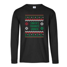 Cargar imagen en el visor de la galería, Playera Santa´s Favorite Grinch estilo Ugly Sweater Navidad Familia Fiesta Evento Reunion Corte Dama/Caballero o Infantil
