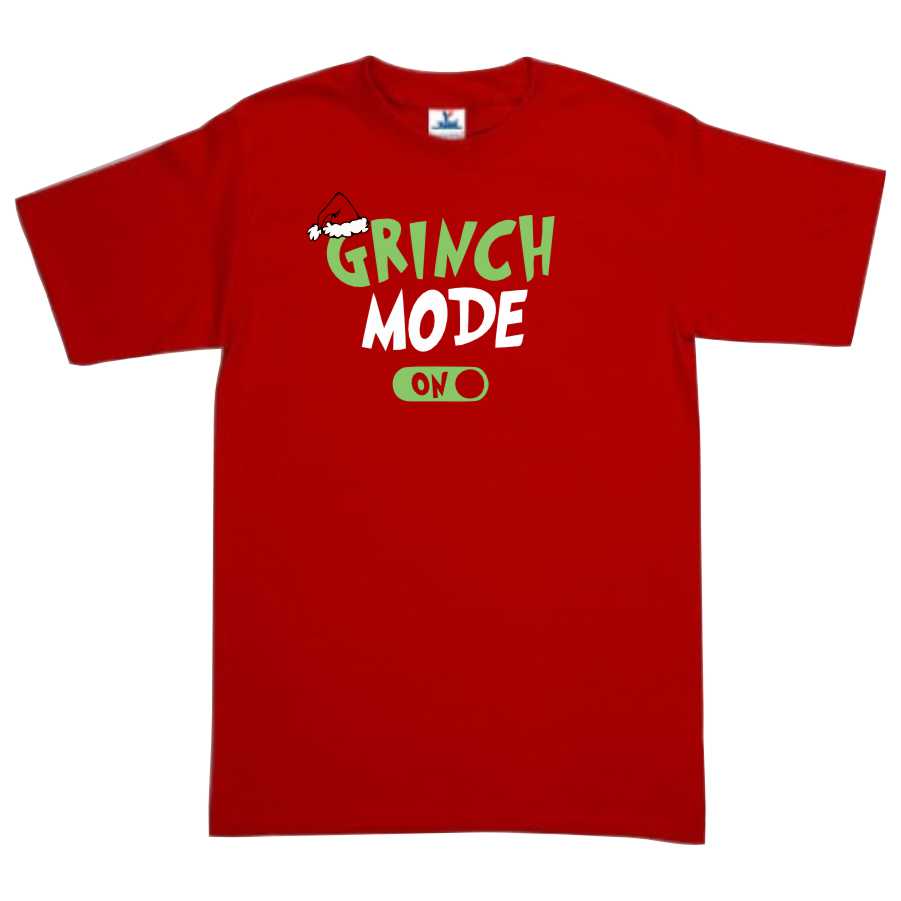 Playera Grinch Mode On Navidad Dama / Caballero o Infantil evento Familia Reunion