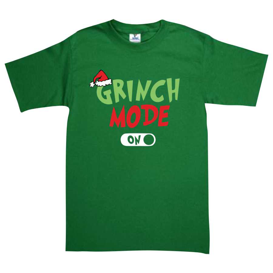 Playera Grinch Mode On Navidad Dama / Caballero o Infantil evento Familia Reunion