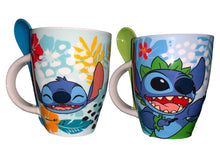 Cargar imagen en el visor de la galería, Stitch Juego de 2 Tazas de Pareja con cucharas Ohana Disney Lilo &amp; Stitch Tarros de Ceramica capacidad 310 ml
