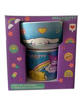 Cargar imagen en el visor de la galería, Hello Kitty &amp; Friends Set Desayuno Taza &amp; Tazon Individual, Porcelana 2 Piezas, My melody, Kuromi, Cinamon Roll
