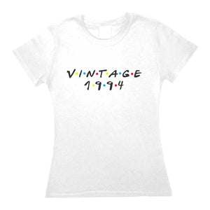 Playera Cumpleaños Vintage Friends Amigos MD1 Año Personalizable corte Infantil, Dama o Caballero