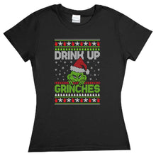 Cargar imagen en el visor de la galería, Playera Drink Up Grinches estilo Ugly Sweater Navidad Familia Fiesta EventoGrinch Reunion Corte Dama/Caballero o Infantil
