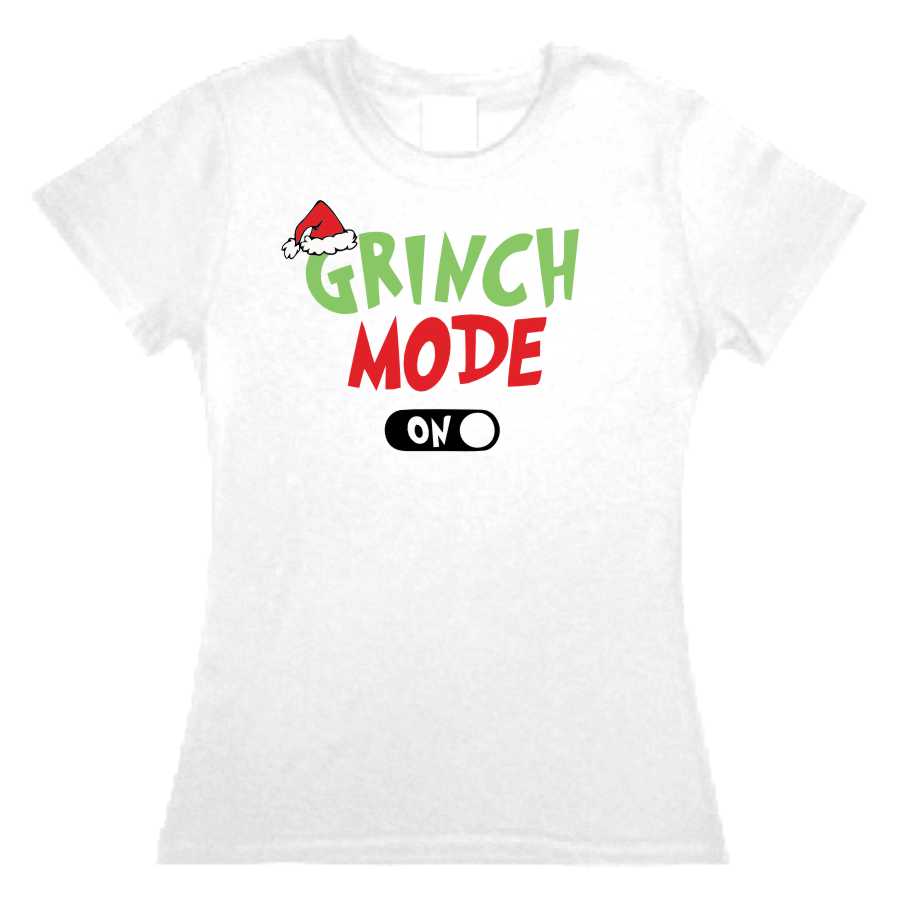 Playera Grinch Mode On Navidad Dama / Caballero o Infantil evento Familia Reunion