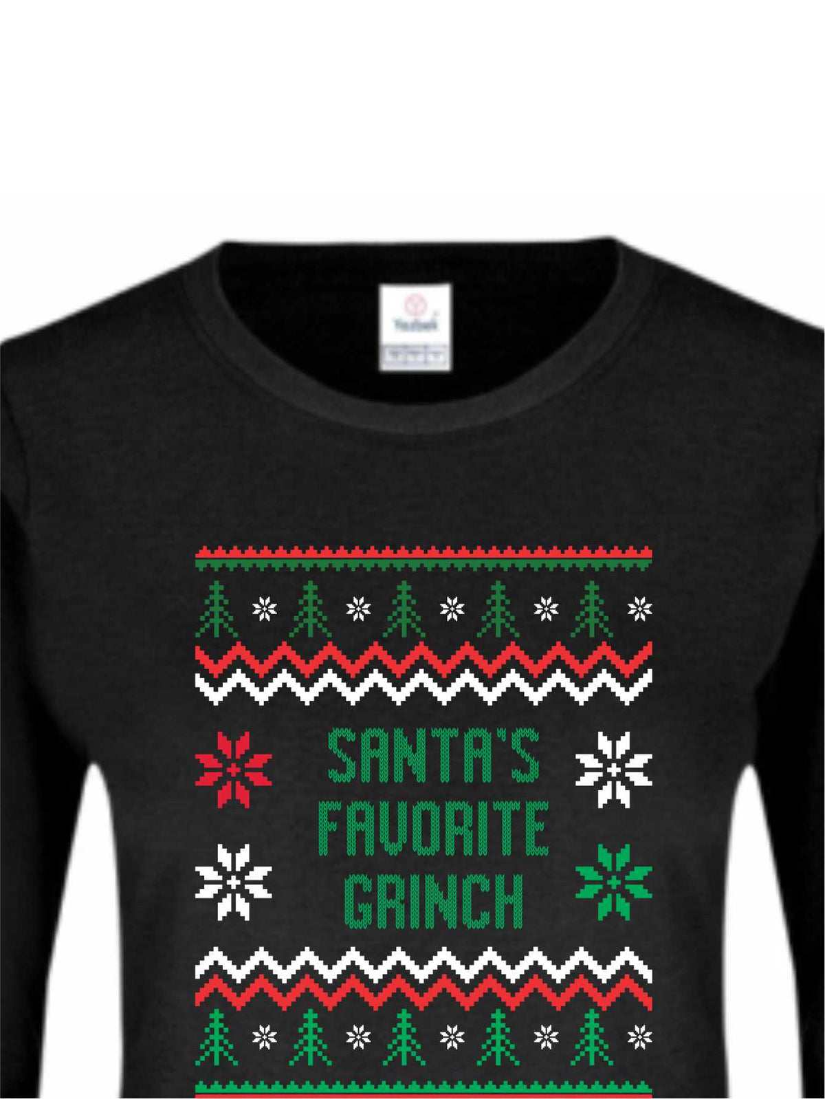 Playera Santa´s Favorite Grinch estilo Ugly Sweater Navidad Familia Fiesta Evento Reunion Corte Dama/Caballero o Infantil