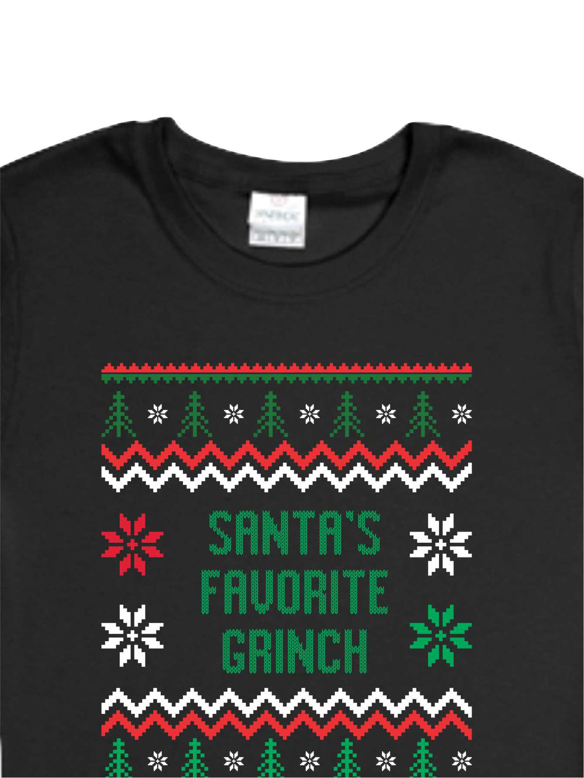 Playera Santa´s Favorite Grinch estilo Ugly Sweater Navidad Familia Fiesta Evento Reunion Corte Dama/Caballero o Infantil