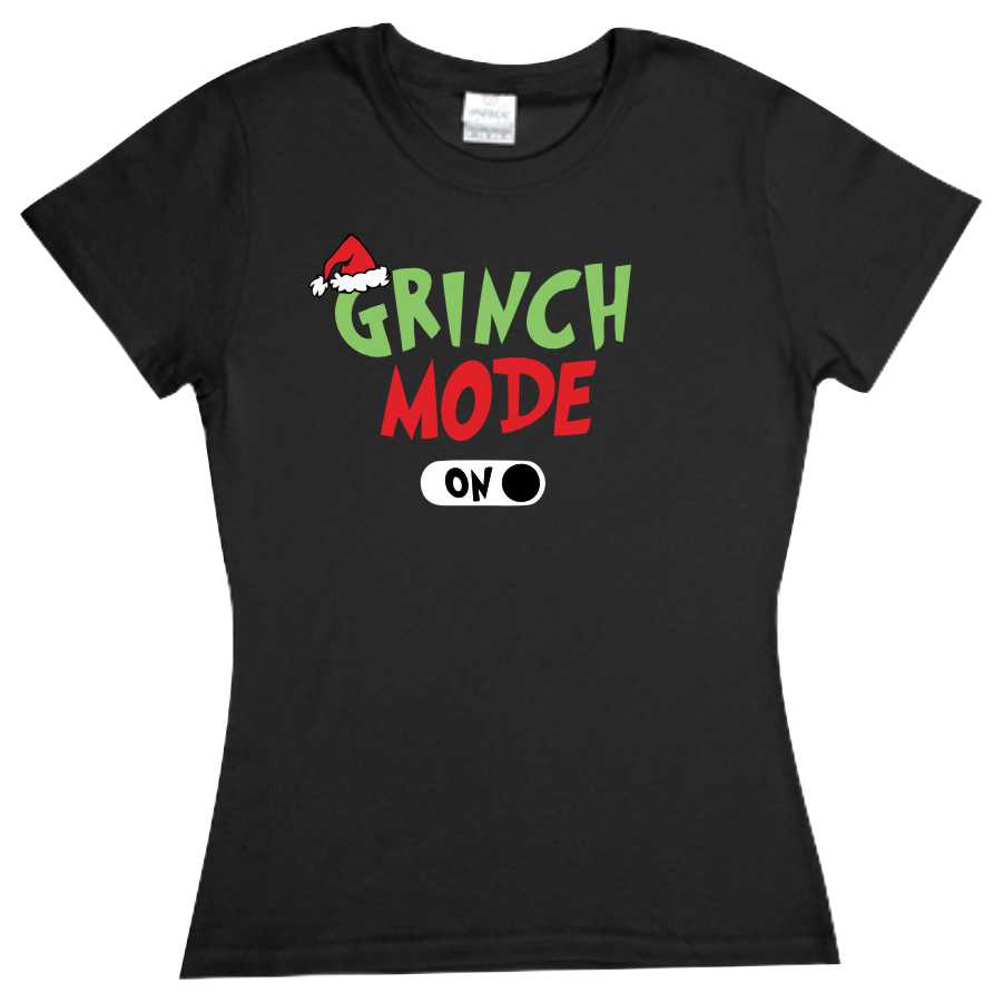 Playera Grinch Mode On Navidad Dama / Caballero o Infantil evento Familia Reunion