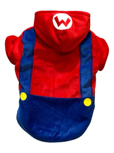 Mario o Luigi Disfraz Chamarra para Perro con forro de polar Halloween con capucha