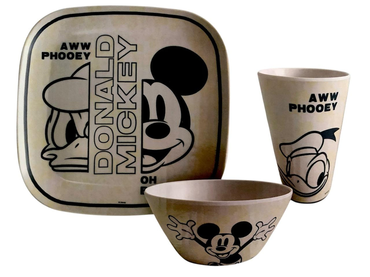 Vajilla Mickey Mouse & Pato Donald de Bambu 12 piezas