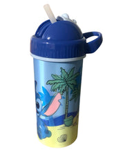 Cargar imagen en el visor de la galería, Stitch Botella de Plastico con popote Vaso capacidad 450ml
