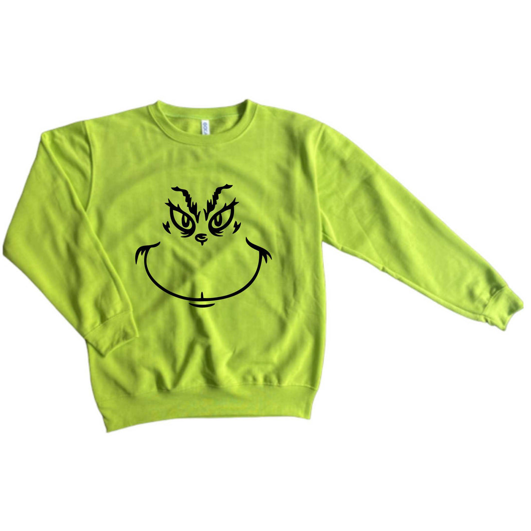 Sudadera El Grinch Cuello Redondo Navidad Afelpada Adulto Navideña