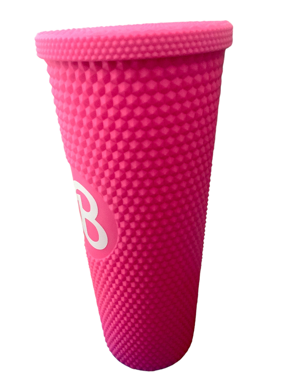 Vaso  Barbie Texturizado Tachuelas con popote termico capacidd 24 onzas