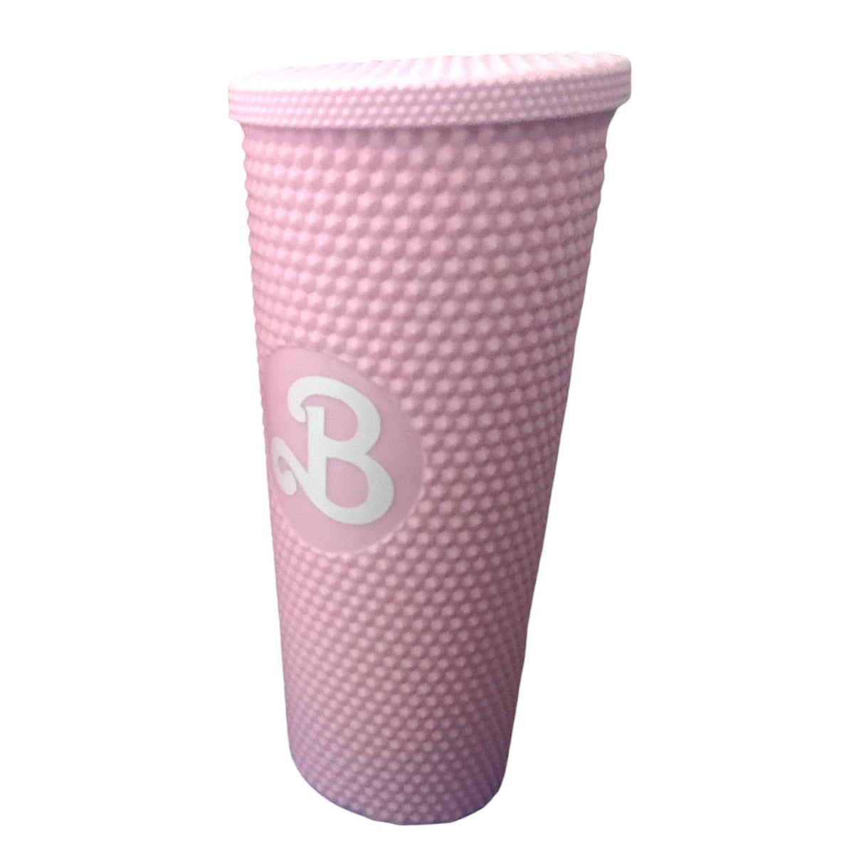 Vaso  Barbie Texturizado Tachuelas con popote termico capacidd 24 onzas