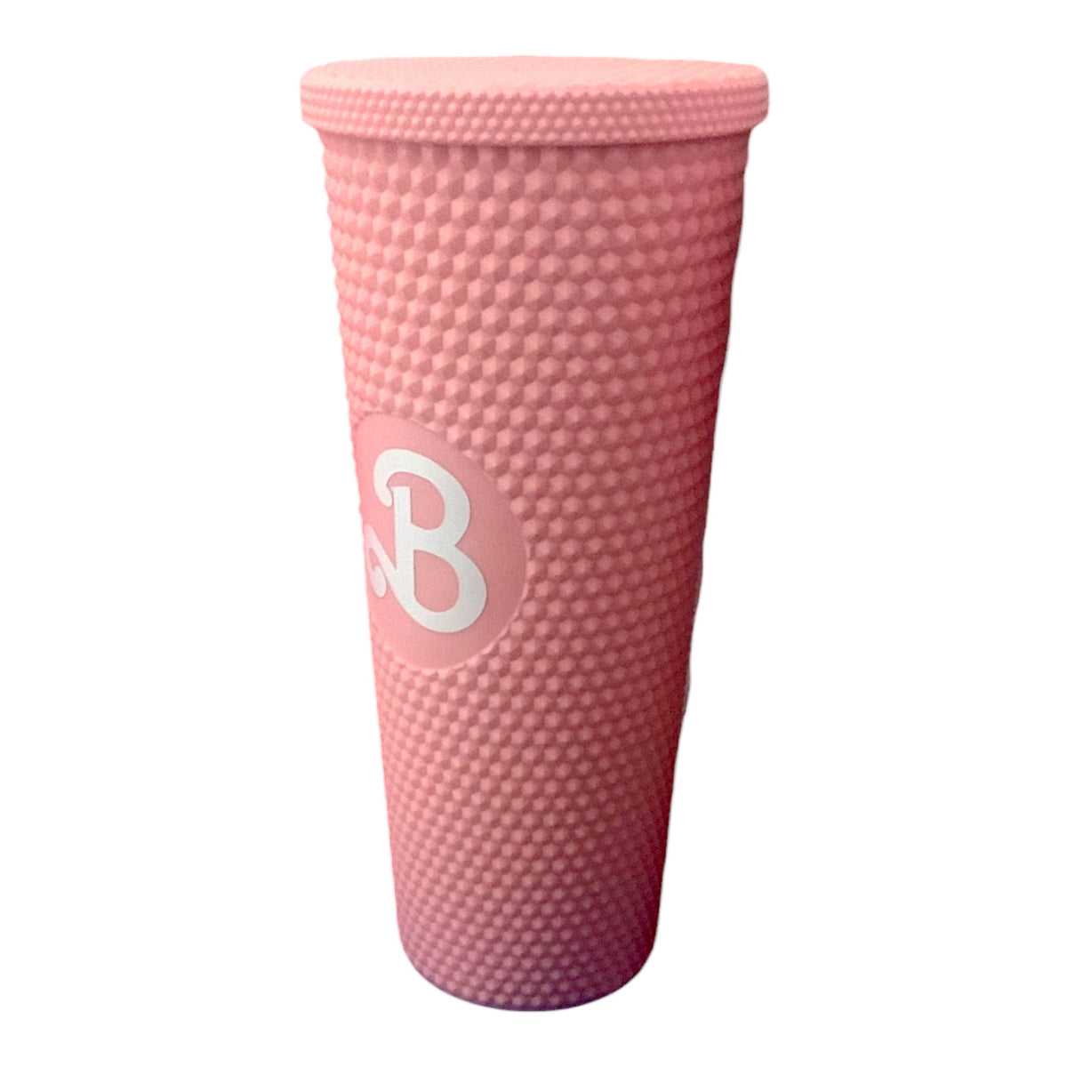 Vaso  Barbie Texturizado Tachuelas con popote termico capacidd 24 onzas