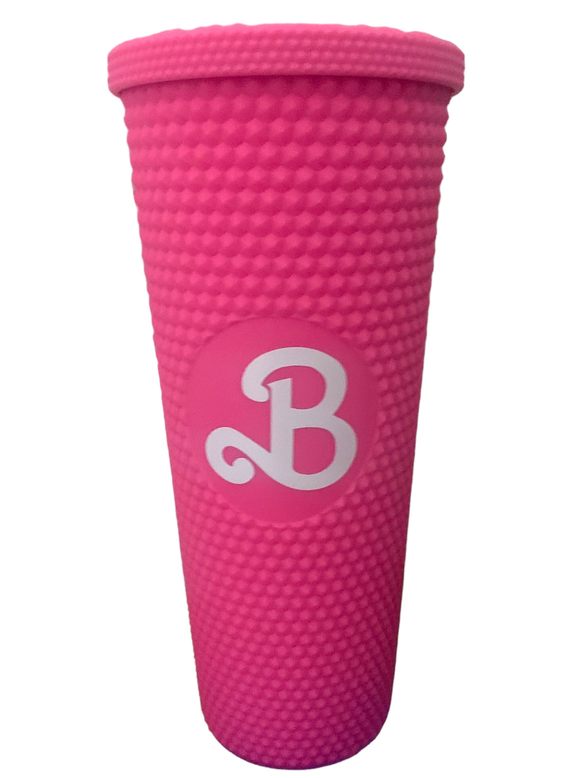 Vaso  Barbie Texturizado Tachuelas con popote termico capacidd 24 onzas