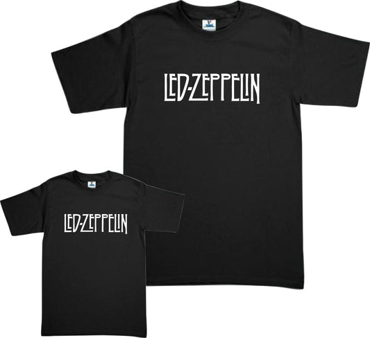 Set Led Zeppelin 2 Playeras Papá e Hijo Día del Padre Familia Evento Dúo Rock Manga Corta