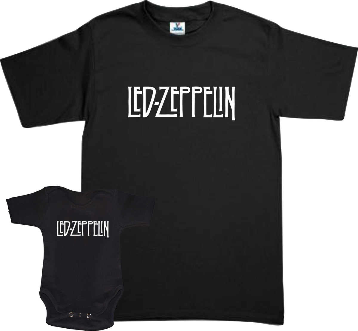 Set Led Zeppelin 2 Playeras Papá e Hijo Día del Padre Familia Evento Dúo Rock Manga Corta