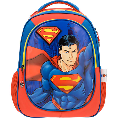 Superman Set Mochila Escolar y lapicera con capa Dc Comics Set Con 2 piezas Azul/Rojo
