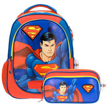 Cargar imagen en el visor de la galería, Superman Set Mochila Escolar y lapicera con capa Dc Comics Set Con 2 piezas Azul/Rojo

