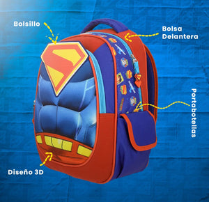 Superman Mochila Escolar Hero Armor Dc Comics Back Pack