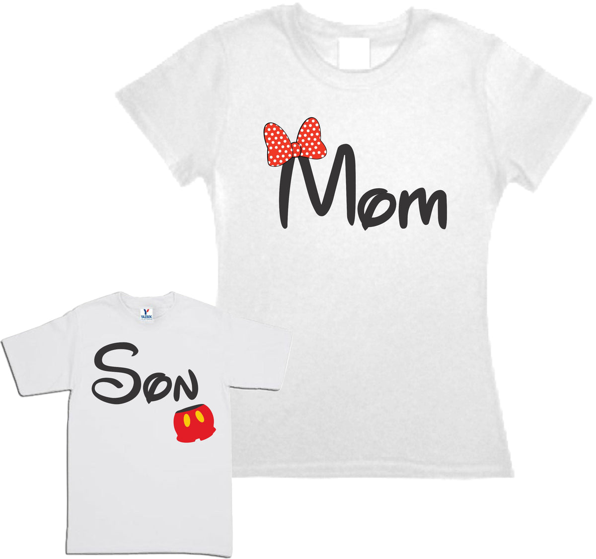 Set 2 Playeras Mickey & Minnie Familia Duo Mama Hijo Fiesta Viaje Dia de las Madres
