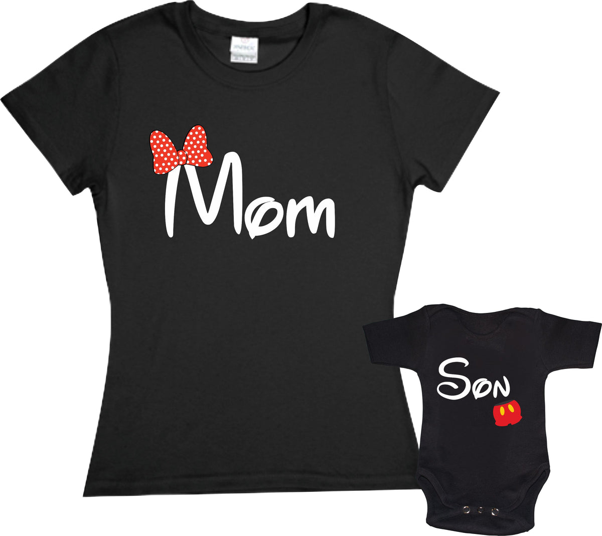 Set 2 Playeras Mickey & Minnie Familia Duo Mama Hijo Fiesta Viaje Dia de las Madres