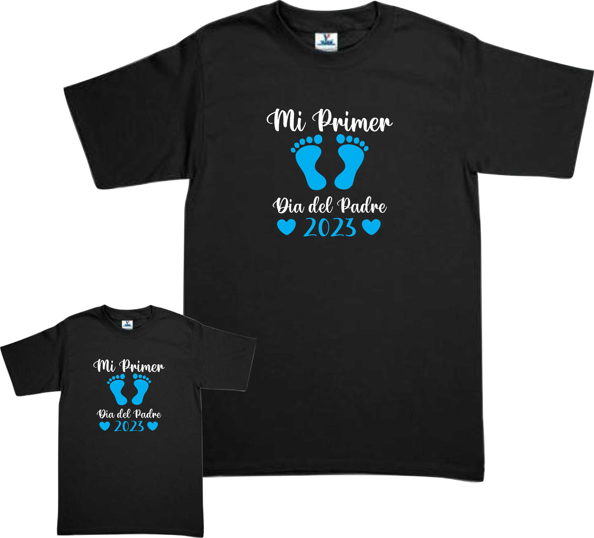 Set 2 playeras Mi Primer dia del Padre Duo Papá e hijo Familia Evento Baby Shower