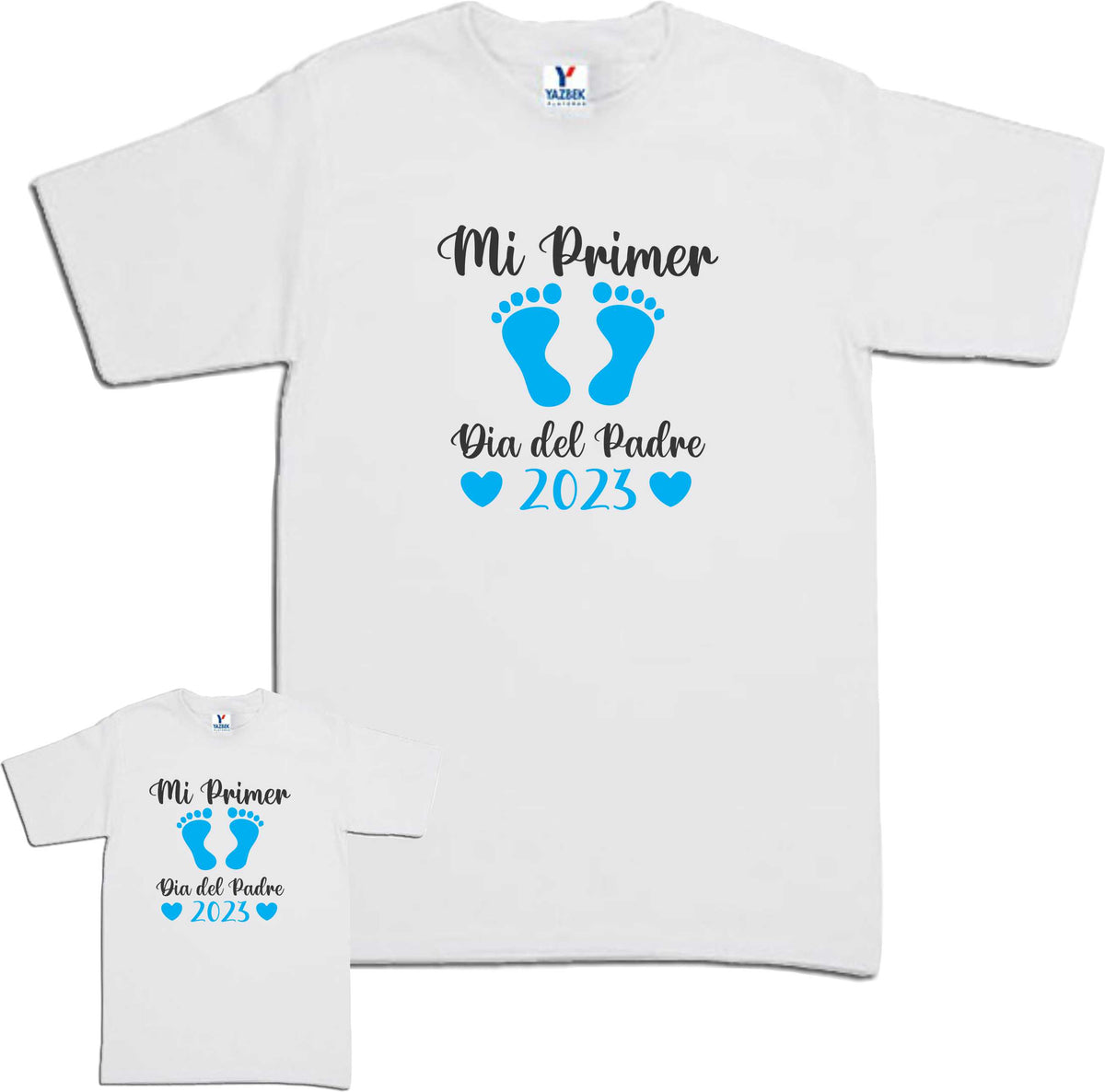 Set 2 playeras Mi Primer dia del Padre Duo Papá e hijo Familia Evento Baby Shower