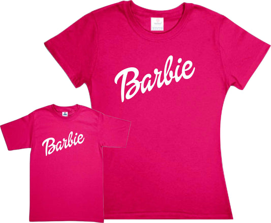 Set Barbie 2 Playeras Fiesta Dia de las Madres Mamá e hija Familia Evento Duo Mamá e Hija Cosplay Evento