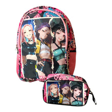 Cargar imagen en el visor de la galería, Demon Hunters Set Escolar Mochila y Lapicera Guerreras Rosa
