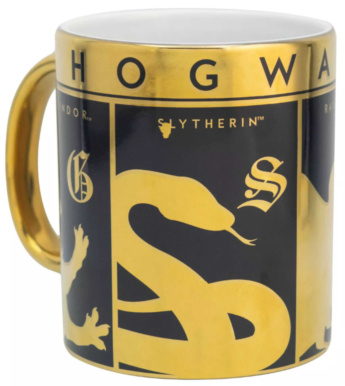 Taza Harry Potter Ceramica 4 casas de hogwarts Gryffindor Slytherin Rvenclaw Hufflepuff Metalizado