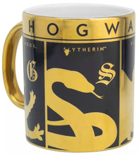 Cargar imagen en el visor de la galería, Taza Harry Potter Ceramica 4 casas de hogwarts Gryffindor Slytherin Rvenclaw Hufflepuff Metalizado
