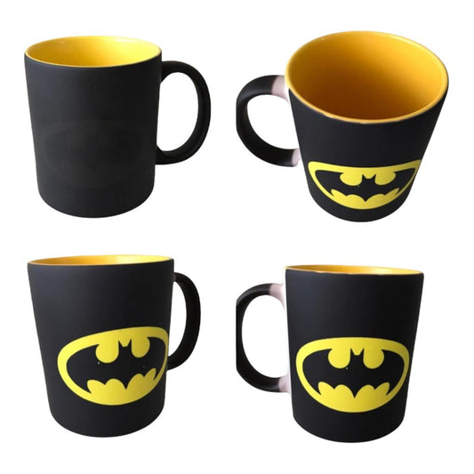 Batman Taza Magica Logotipo Fondo Amarillo