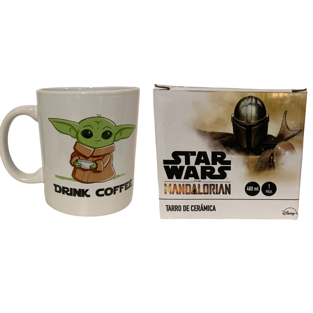 Taza Baby Yoda Mandalorian Disney 473 ml con Caja de Regalo