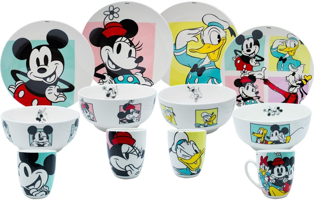 Vajilla Mickey Mouse, Minnie & Friends Porcelana 12 piezas, Para 4 Personas