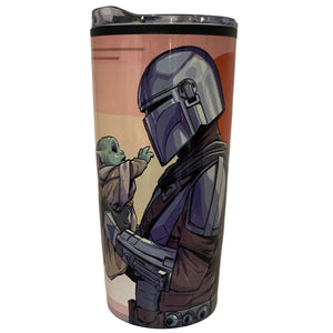 Mandalorian Vaso Termo Doble Capa Acero Inoxidable 450 Ml Mando Grogu The Child Star Wars