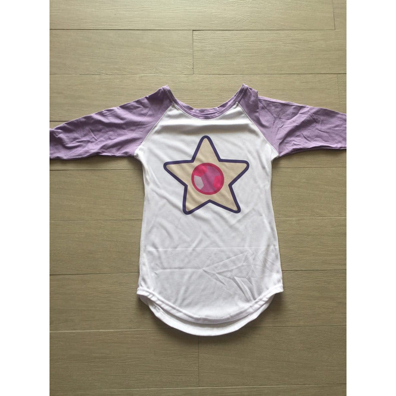 Steven Universe Playera Gem Lila Manga 3/4 Dama