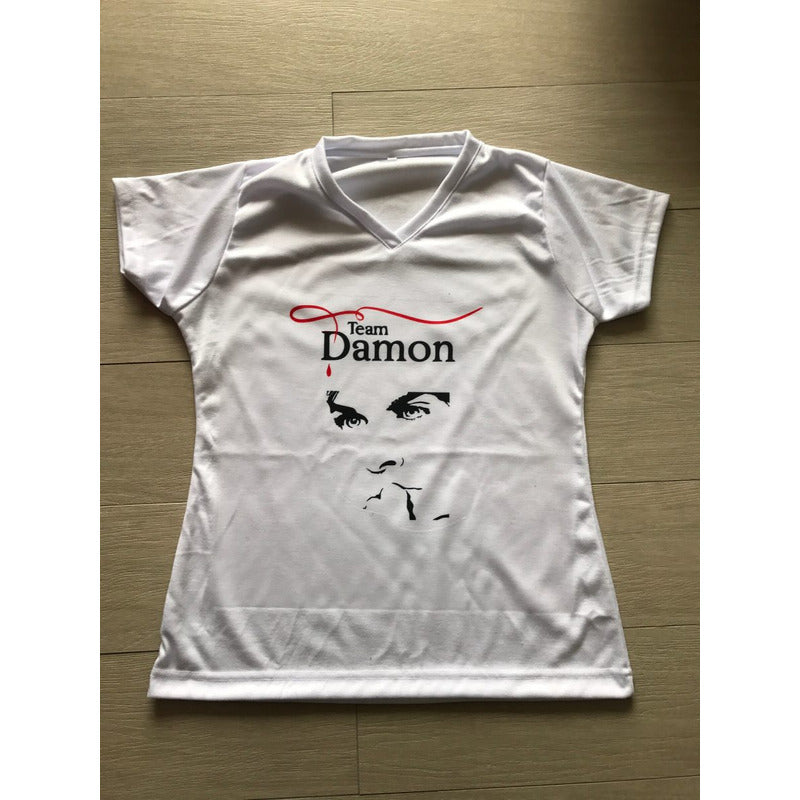 Playera Damon Salvatore The Vampire Diaries Blanca