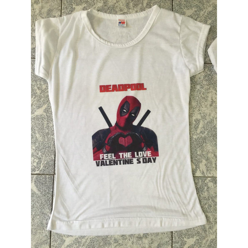 Playeras Deadpool Dama Mascara  Varios Modelos Rojo / Negro