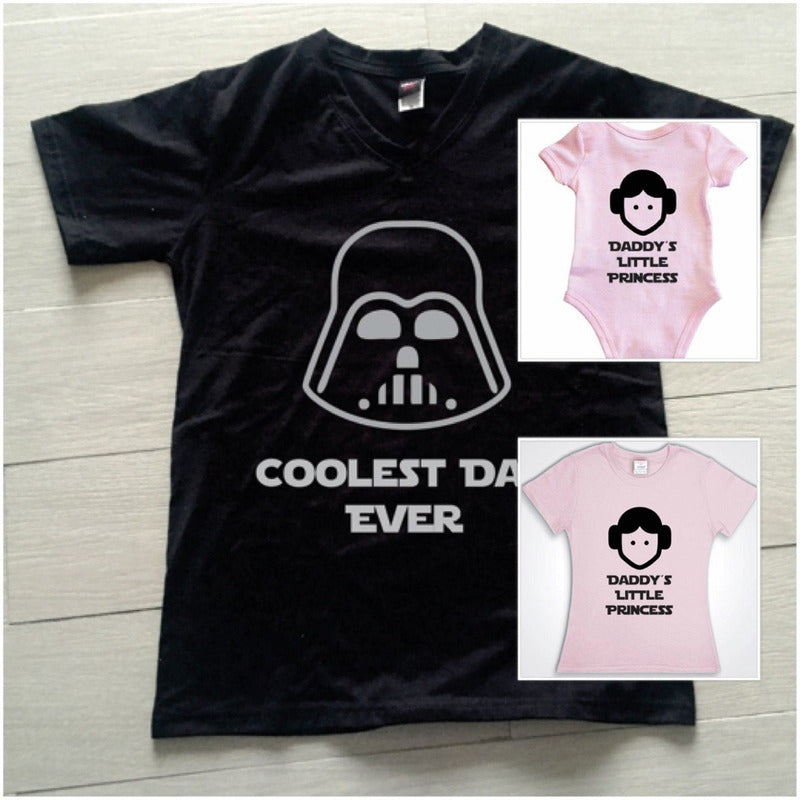 Pkt Playera Star Wars Papa E Hija Dia Del Padre Princesa