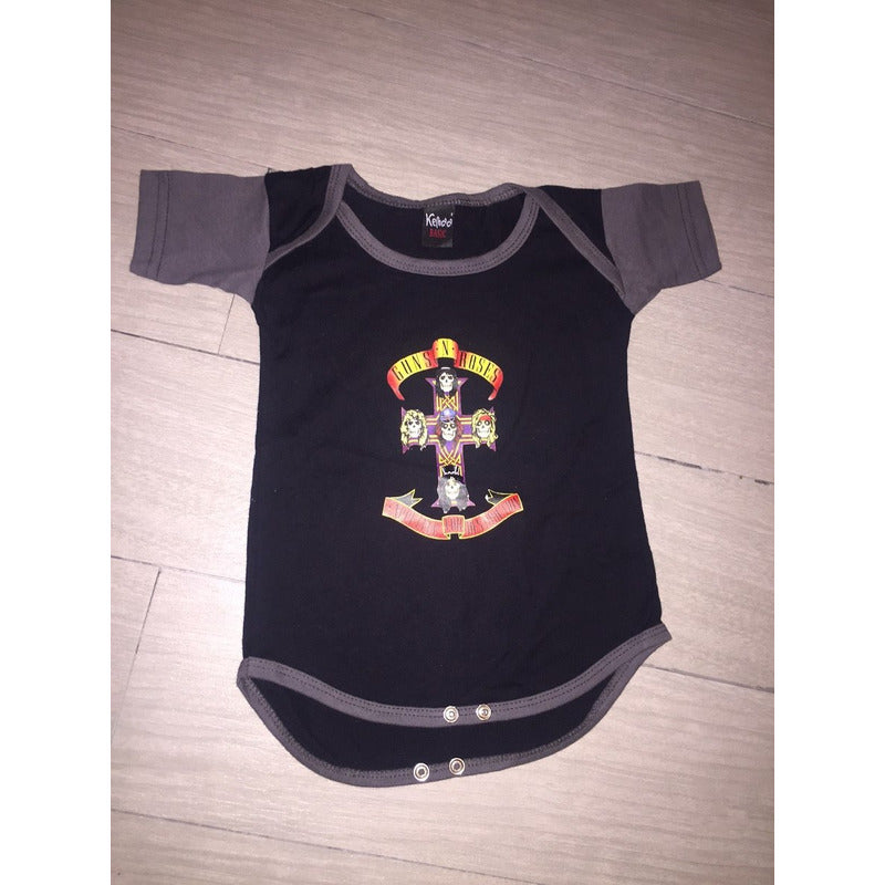 Pañalero Guns N Roses Rock Negro Y Gris