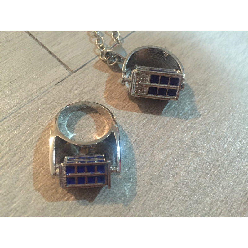 Collar Tardis Giratorio / Anillo Doctor Who