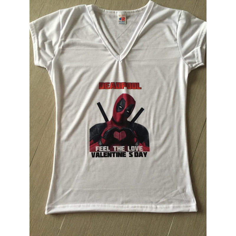 Playeras Deadpool Dama Mascara  Varios Modelos Rojo / Negro