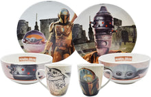 Cargar imagen en el visor de la galería, Vajilla Baby Yoda Mandalorian Star Wars 12 Piezas Porcelana Colección Mando Grogu
