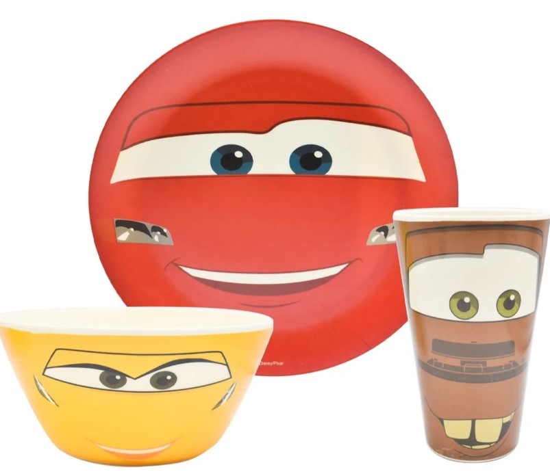 Vajilla Disney Pixar Bambú Ecológica 12p 4 Persona Colección Toy Story, Cars, Monster Inc, Donde esta Nemo.